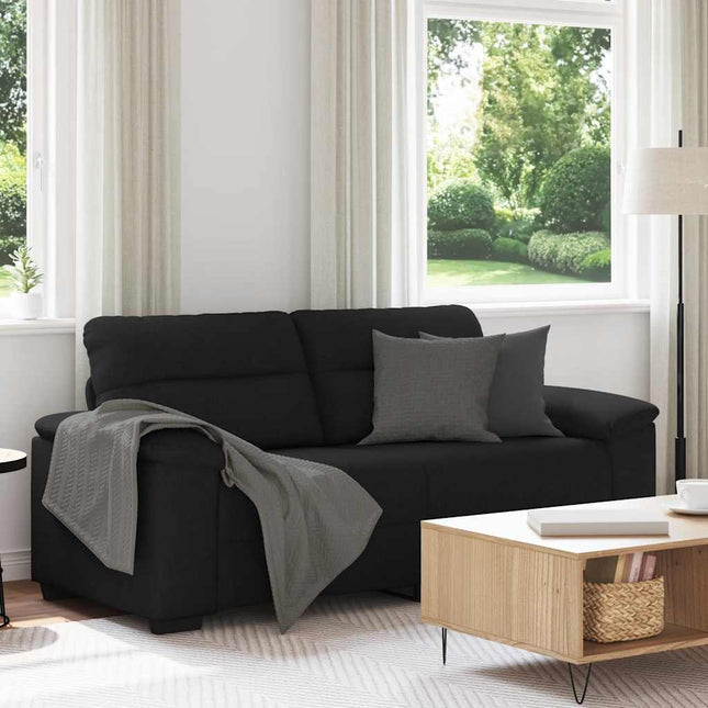 2-sitssoffa svart 180x81x84 cm tyg