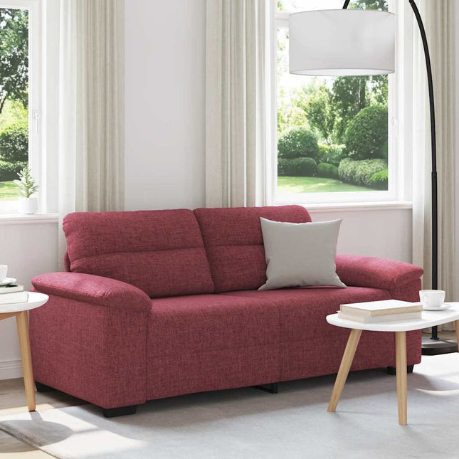2-sitssoffa vinröd 180x81x84 cm tyg