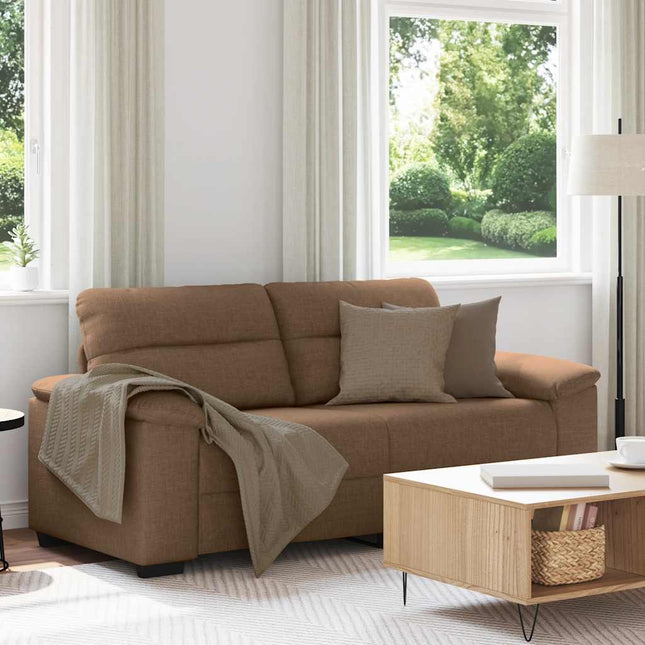 2-sitssoffa brun 180x81x84 cm tyg