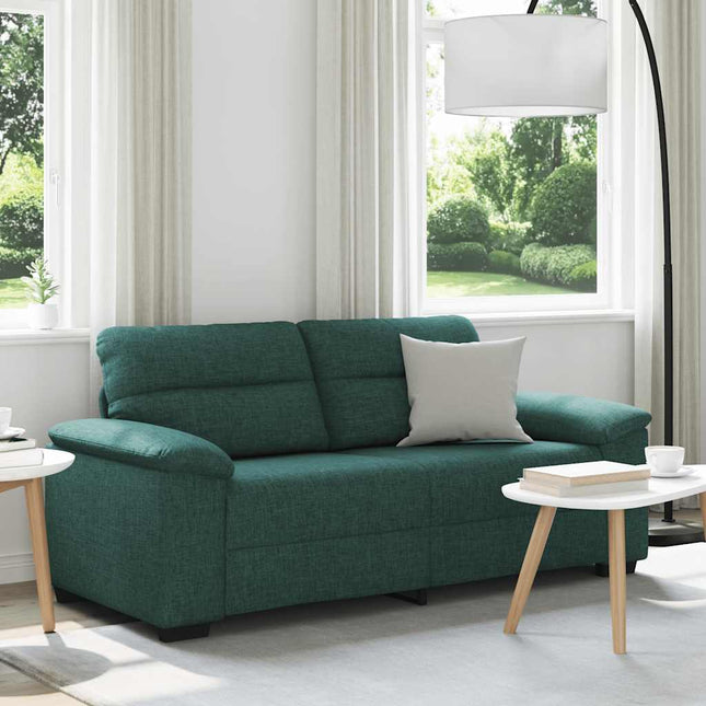 2-sitssoffa mörkgrön 180x81x84 cm tyg