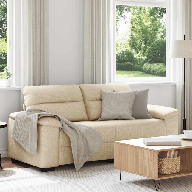 2-sitssoffa krämfärgad 180x81x84 cm tyg