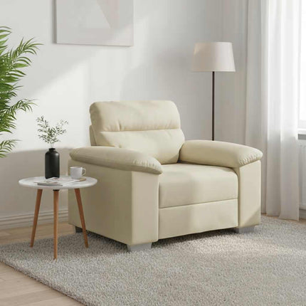 Soffa krämfärgad 100x81x84 cm konstläder