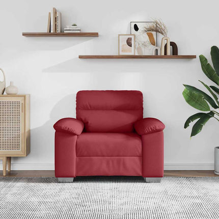 Soffa vinröd 100x81x84 cm konstläder