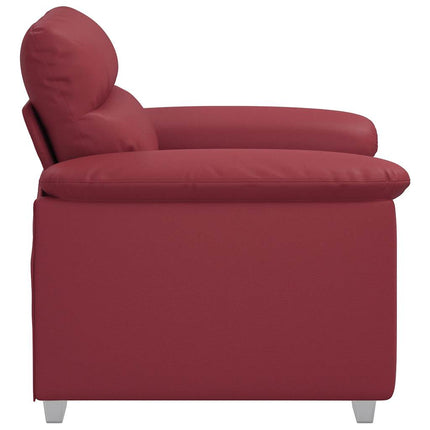 Soffa vinröd 100x81x84 cm konstläder