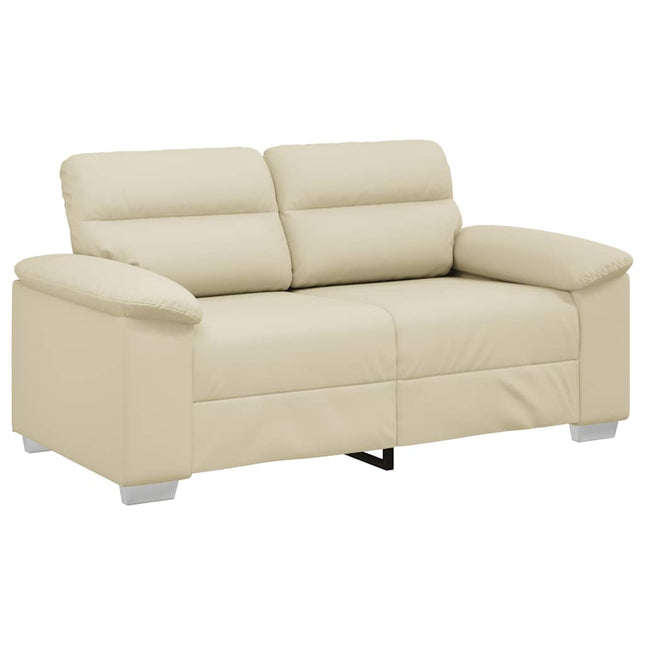 2-sitssoffa krämfärgad 160x81x84 cm konstläder