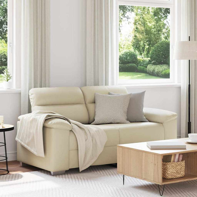 2-sitssoffa krämfärgad 160x81x84 cm konstläder
