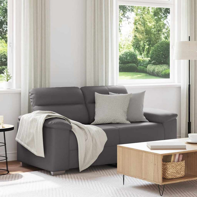 2-sitssoffa grå 160x81x84 cm konstläder