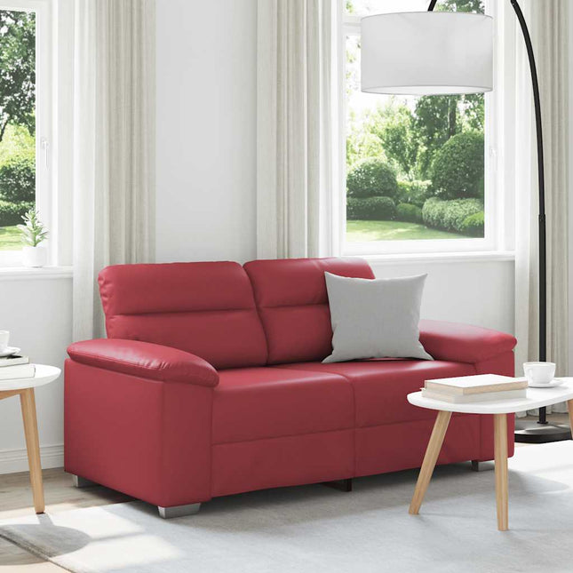 2-sitssoffa vinröd 160x81x84 cm konstläder