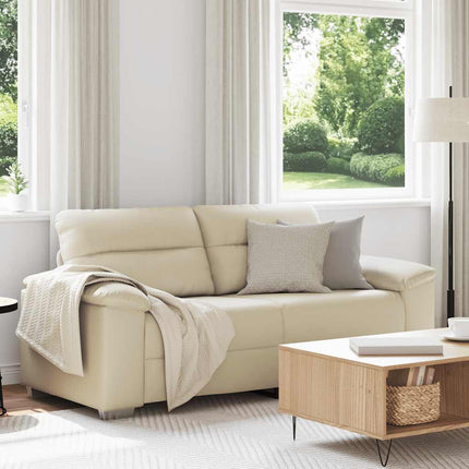 2-sitssoffa krämfärgad 180x81x84 cm konstläder