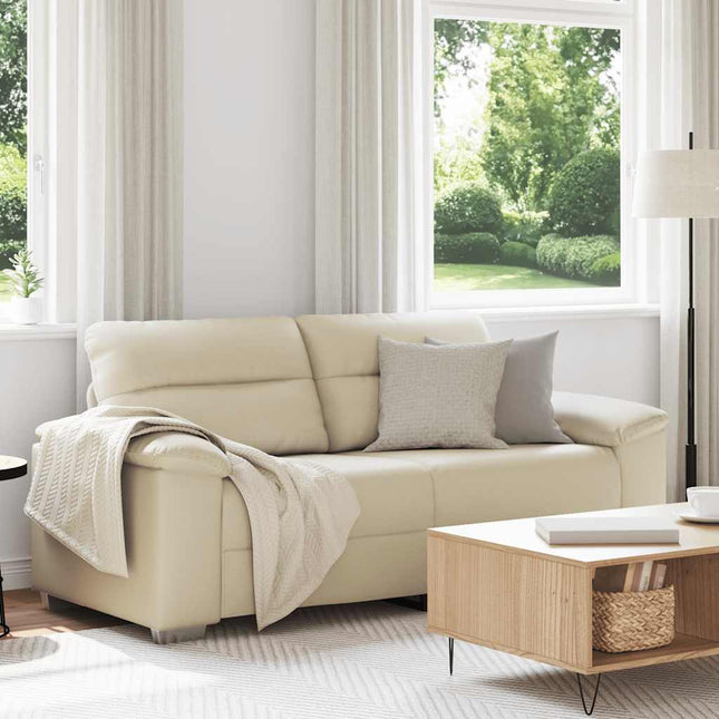2-sitssoffa krämfärgad 180x81x84 cm konstläder