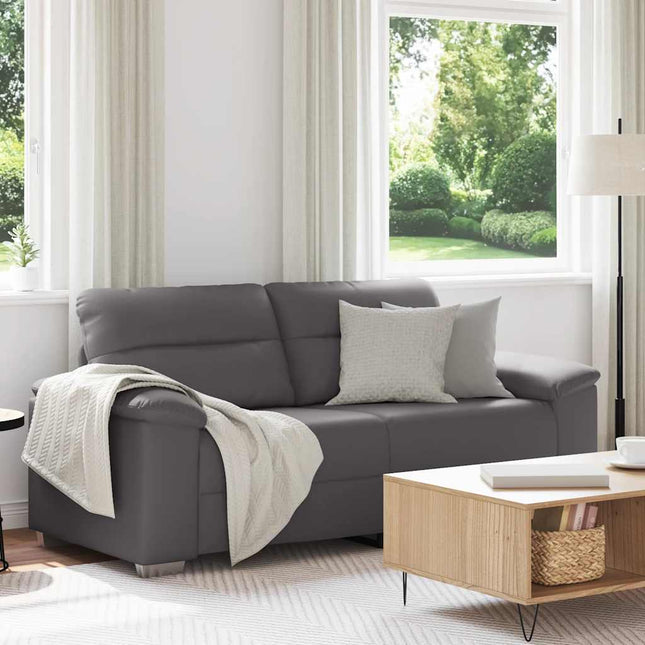 2-sitssoffa grå 180x81x84 cm konstläder