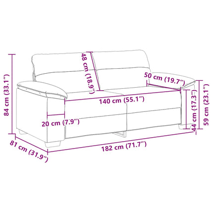 2-sitssoffa svart 180x81x84 cm konstläder