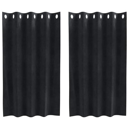 Mörkläggningsgardiner 2 pcs Svart 140 x 140 cm Sammet