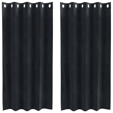 Mörkläggningsgardiner 2 pcs Svart 140 x 175 cm Sammet