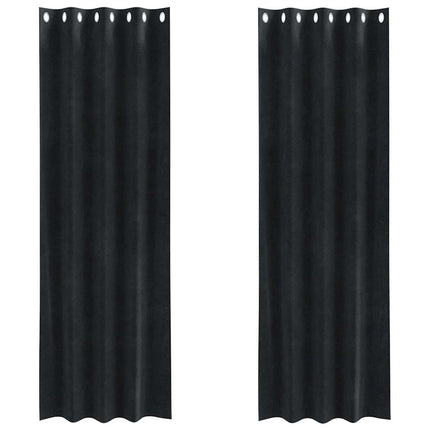 Mörkläggningsgardiner 2 pcs Svart 140 x 245 cm Sammet