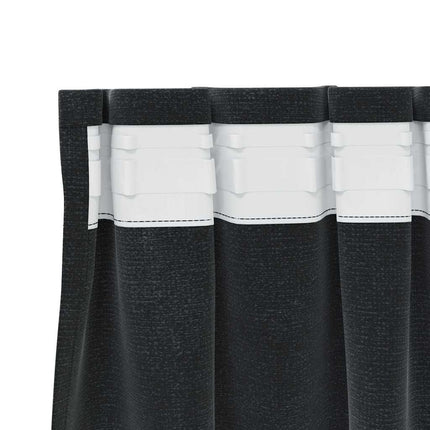 Mörkläggningsgardiner 2 st Svart 140 x 260 cm Sammet