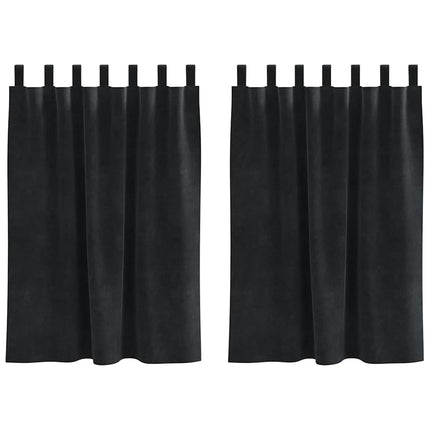 Mörkläggningsgardiner 2 st Svart 140 x 140 cm Sammet