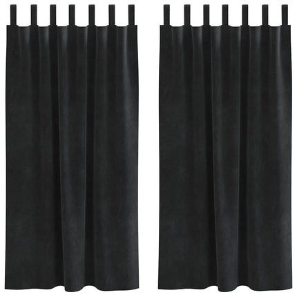Mörkläggningsgardiner 2 st Svart 140 x 175 cm Sammet