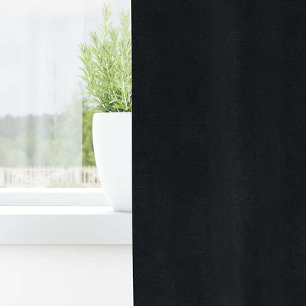 Mörkläggningsgardiner 2 pcs Svart 140 x 225 cm Sammet