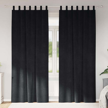 Mörkläggningsgardiner 2 pcs Svart 140 x 245 cm Sammet
