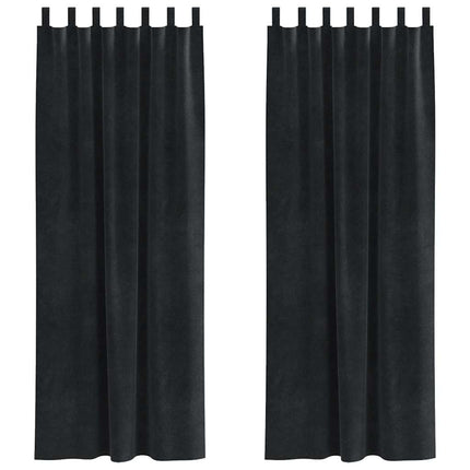 Mörkläggningsgardiner 2 pcs Svart 140 x 245 cm Sammet