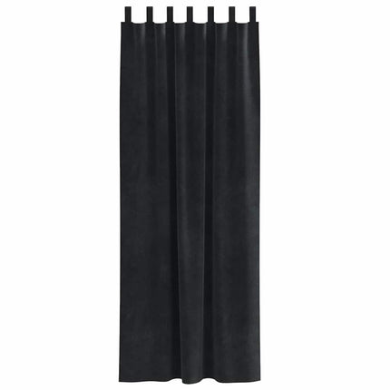 Mörkläggningsgardiner 2 st Svart 140 x 260 cm Sammet