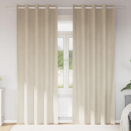 Mörkläggningsgardiner 2 st Kräm 140 x 245 cm Sammet