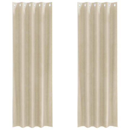 Mörkläggningsgardiner 2 pcs Kräm 140 x 245 cm Sammet