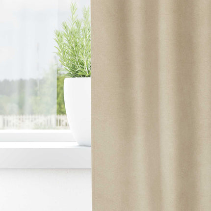 Mörkläggningsgardiner 2 st Kräm 140 x 175 cm Sammet