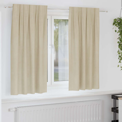 Mörkläggningsgardiner 2 pcs Kräm 140 x 175 cm Sammet