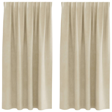 Mörkläggningsgardiner 2 pcs Kräm 140 x 175 cm Sammet