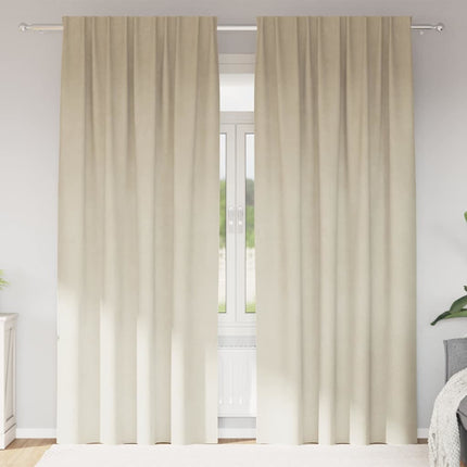 Mörkläggningsgardiner 2 pcs Kräm 140 x 225 cm Sammet