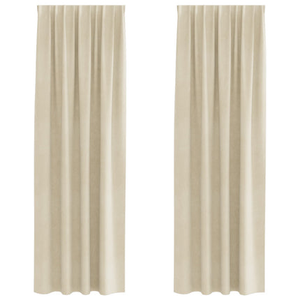 Mörkläggningsgardiner 2 pcs Kräm 140 x 260 cm Sammet