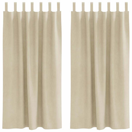 Mörkläggningsgardiner 2 pcs Kräm 140 x 175 cm Sammet