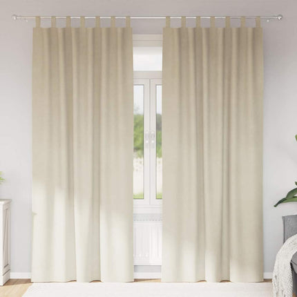 Mörkläggningsgardiner 2 pcs Kräm 140 x 225 cm Sammet