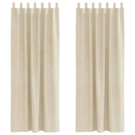 Mörkläggningsgardiner 2 pcs Kräm 140 x 225 cm Sammet
