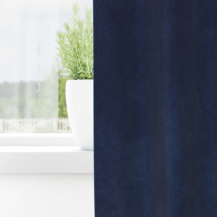 Mörkläggningsgardiner 2 pcs Mörkblå 140 x 225 cm Sammet