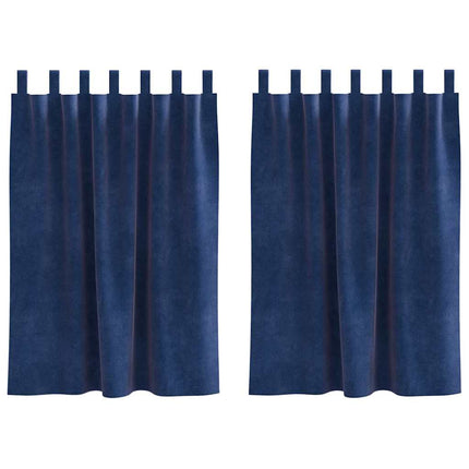 Mörkläggningsgardiner 2 pcs Mörkblå 140 x 140 cm Sammet
