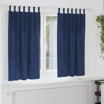 Mörkläggningsgardiner 2 pcs Mörkblå 140 x 175 cm Sammet