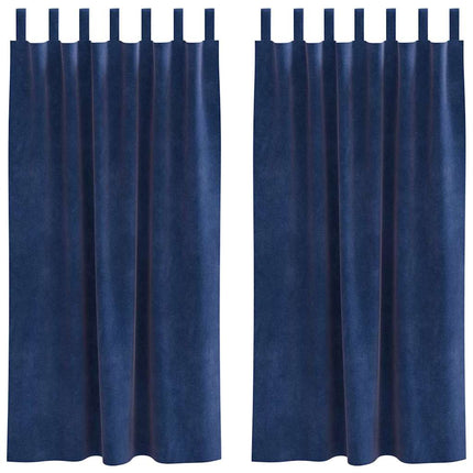Mörkläggningsgardiner 2 pcs Mörkblå 140 x 175 cm Sammet