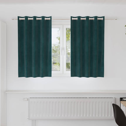Mörkläggningsgardiner 2 pcs Mörkgrön 140 x 140 cm Sammet