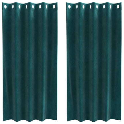 Mörkläggningsgardiner 2 st Mörkgrön 140 x 175 cm Sammet