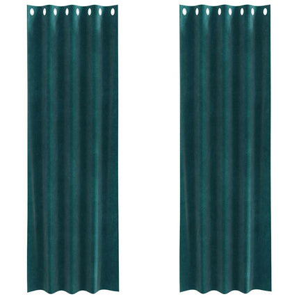 Mörkläggningsgardiner 2 pcs Mörkgrön 140 x 225 cm Sammet