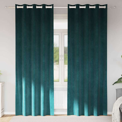 Mörkläggningsgardiner 2 pcs Mörkgrön 140 x 260 cm Sammet