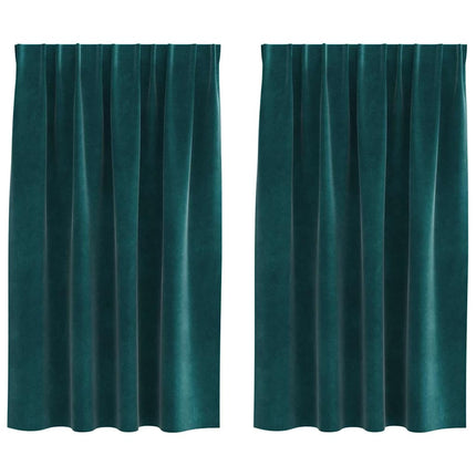 Mörkläggningsgardiner 2 pcs Mörkgrön 140 x 140 cm Sammet