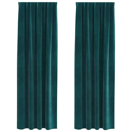 Mörkläggningsgardiner 2 pcs Mörkgrön 140 x 225 cm Sammet