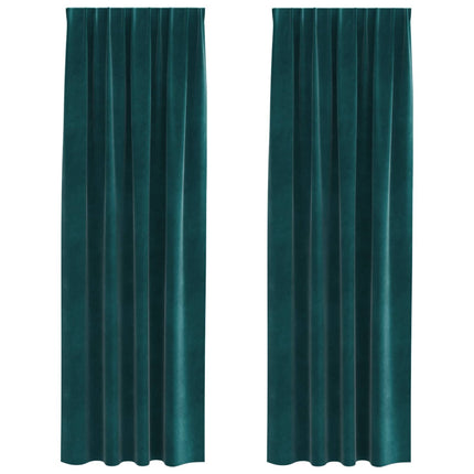 Mörkläggningsgardiner 2 pcs Mörkgrön 140 x 260 cm Sammet