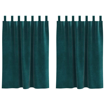 Mörkläggningsgardiner 2 pcs Mörkgrön 140 x 140 cm Sammet