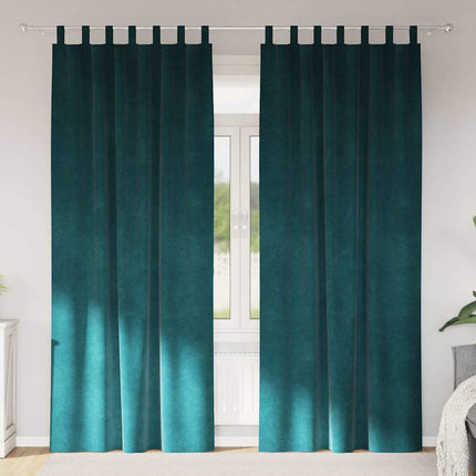 Mörkläggningsgardiner 2 pcs Mörkgrön 140 x 225 cm Sammet
