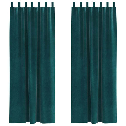 Mörkläggningsgardiner 2 pcs Mörkgrön 140 x 260 cm Sammet